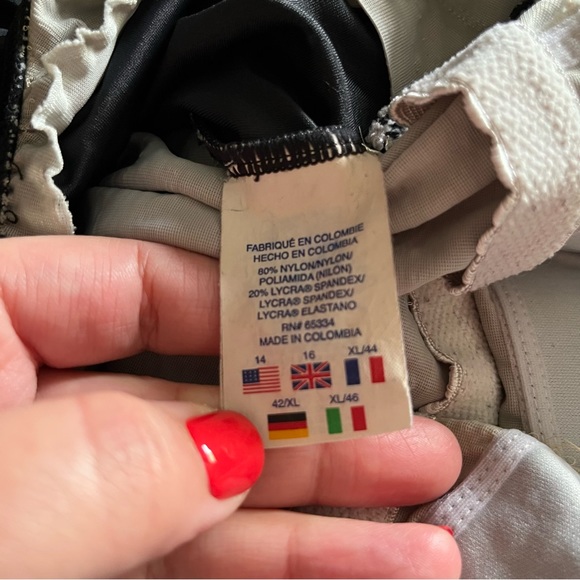 Green, Purple, And Black One Piece Swimsuit, Size 14 - Picture 4 of 6